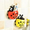 thumbnail image 4 of Bathroom Cartoon Ladybug Sucker Toothbrush Holder Children Kids Suction Hooks Toothbrush Holder, 4 of 4