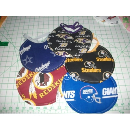- Handmade Newborn Bibs - made with NFL fabric