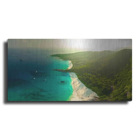 Luxe Metal Art 'Seychelles Beach 2' by Luxe Portfolio, Metal Wall Art, 48"x24"