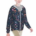 thumbnail image 2 of Cauagu Colorful Flowers Print Sun Protection Jacket for Teen,Full-Zipper Long Sleeve Sun Shirts with Pockets UV Hoodie Shirts Outdoor Athletic Jacket-XX-Large, 2 of 7
