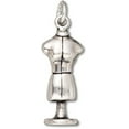 thumbnail image 1 of Sterling Silver 16" .8mm Box Chain 3D Seamstress Bodice Dress Pendant Necklace, 1 of 2