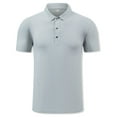 thumbnail image 3 of Zylanna Men's Button Polo Shirts Tee, Short Sleeve Summer Solid Color Turndown Collar Casual Pullover for Men Gray Size M, 3 of 8