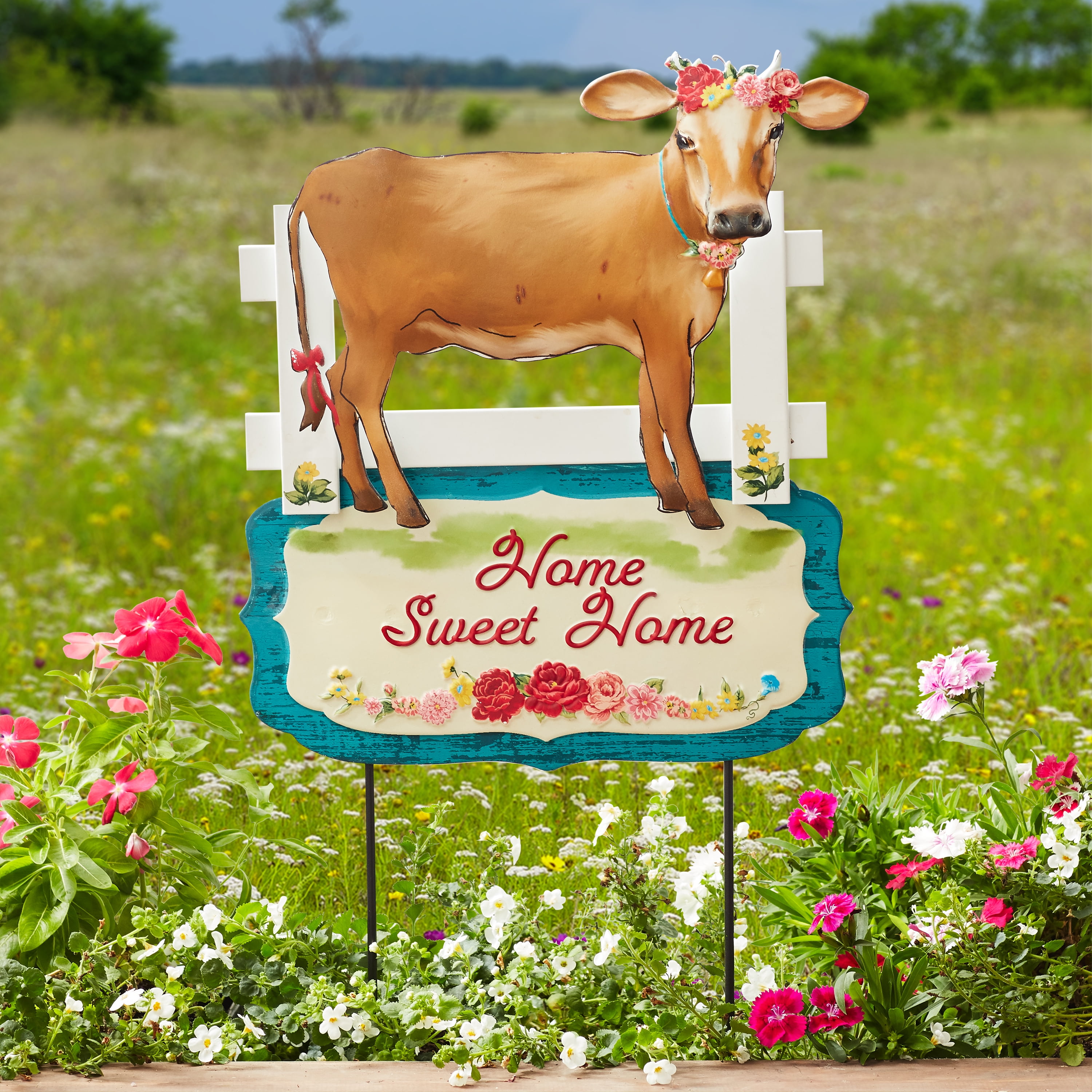 THE PIONEER WOMAN COW SWEET ROMANCE SPOON REST~STONEWARE FARMHOUSE FLOWERS  DECOR