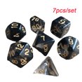 thumbnail image 1 of 1 Set Polyhedral Dice Double Color Acrylic Toys Interesting Role Playing Games Craps Entertainment Accessory for Math Teaching floating black gold, 1 of 7