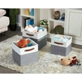 Cube Storage Bins, 13 inch Storage Cubes Set of 4, Grey and