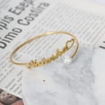 thumbnail image 3 of Vakki Stainless Steel Custom Name Cuff Bracelet Bangle Personalized Pearl Name Bracelet 18K Gold Plated Name Cuff Bangle Customized Jewelry Gifts for Women, 3 of 5