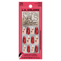 L.A. COLORS Deluxe Nail Tip, Cherry Charm, 26 Piece