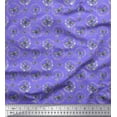 thumbnail image 1 of Soimoi Purple Poly Georgette Fabric Wreath & Butterfly Print Fabric by the Yard 52 Inch Wide, 1 of 5