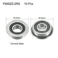 thumbnail image 2 of F695-2RS Flange Ball Bearing 5x13x4mm Double Sealed (GCr15) Chrome Steel Bearings 10 pcs, 2 of 3
