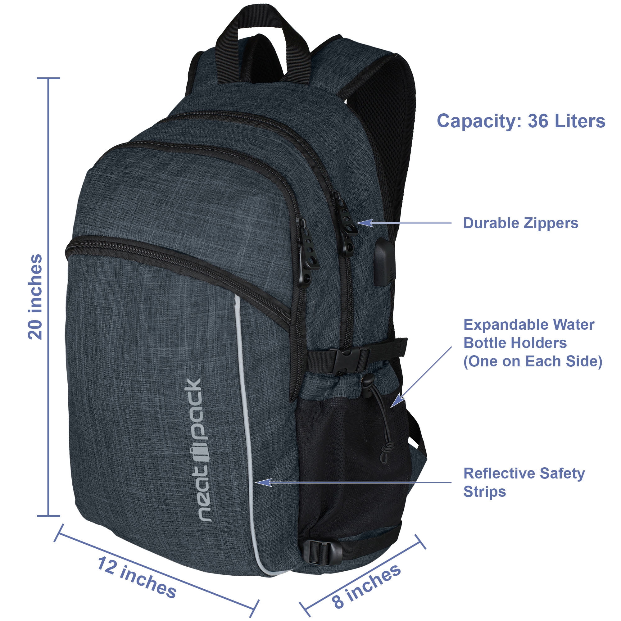 Visiter la boutique SkechersSkechers Sport Tech Backpack with USB Port and Laptop Compartment Black 