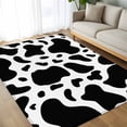 thumbnail image 4 of 5x7 Area Rugs, Black and White Non-Skid Rubber Backing Large Rectangle Rugs - Living Room Bedroom Home Office, Farmhouse Cow Black White Indoor Floor Mat Carpets Washable Rug, 4 of 9