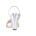 thumbnail image 2 of NINA Womens Silver Glitter Strappy Asymmetrical Rhinestone Shaya Round Toe Block Heel Slip On Dress Slingback Sandal 7 M, 2 of 4