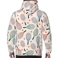 thumbnail image 7 of Pofeuu Cute Tennis Racket Print Mens Casual Hooded Collar Drawstring Hoodies Pullover Sweatshirts Casual Long Sleeve Shirts-Large, 7 of 7