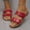 Red, variant on Wavsuf Slides for Women Casual Summer Beach Beige Slides Slippers Size 4.5