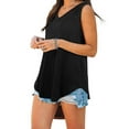 thumbnail image 2 of TEMOFON Tank Tops for Women V Neck Women Sleeveless Shirts Loose Fit Summer Tanks Flowy Casual Basic Tops Solid Color Black Size XL, 2 of 5