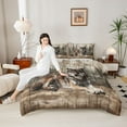 thumbnail image 4 of Feelyou Jungle Wildlife Wolf Queen Comforter Set, Countryside Animal Bedding Sets, Rustic Wooden Plank Reversible Bedding Comforter Set, Microfiber Bedroom Decor, 3 Pieces, 4 of 8