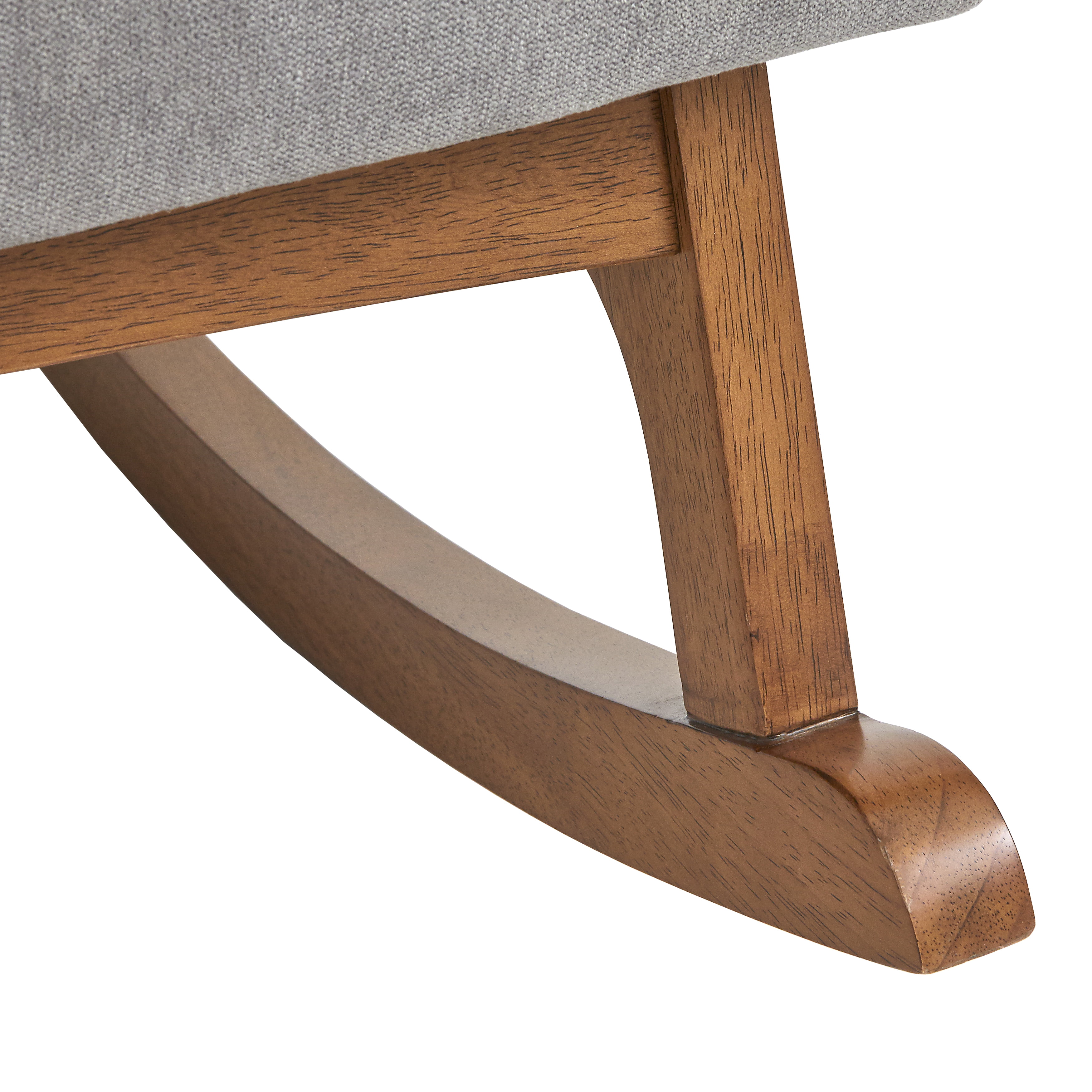 Lifestorey  Mick Mid-century Modern Rubberwood Rocking Chair Medium Grey