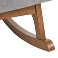 thumbnail image 3 of Lifestorey  Mick Mid-century Modern Rubberwood Rocking Chair Medium Grey, 3 of 4