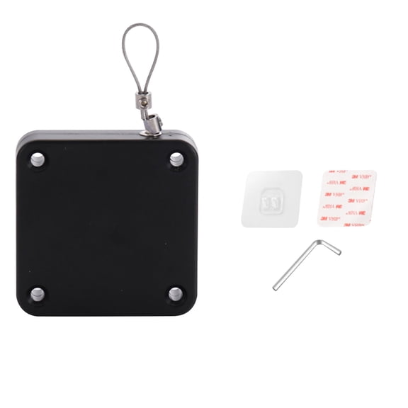 A Adjustable Rope Door Closer No-Hole Installation Mute Telescopic Automatic Return Sliding Door Closer 500 Pull Force Black