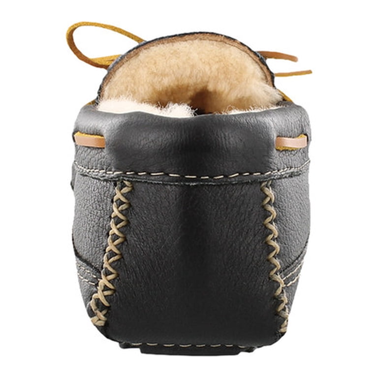 Minnetonka Mens Sheepskin Moose Slipper Black Size 11  display picture 1