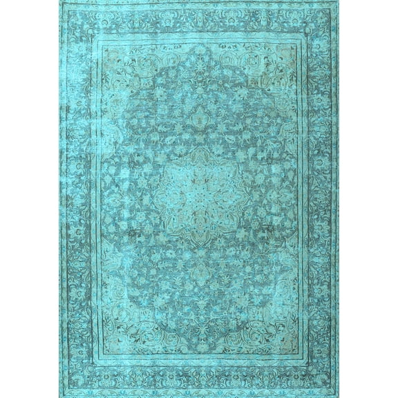 Ahgly Company Indoor Rectangle Persian Light Blue Traditional Area Rugs, 5' x 7'
