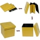 thumbnail image 5 of Taburetes otomanos de almacenamiento con reposapiés cuadrados pequeños plegables de piel sintética, mesa de centro, color negro, 11.8 x 11.8 x 11.8 pulgadas Vhermosa Taburetes y escaleras, 5 of 7