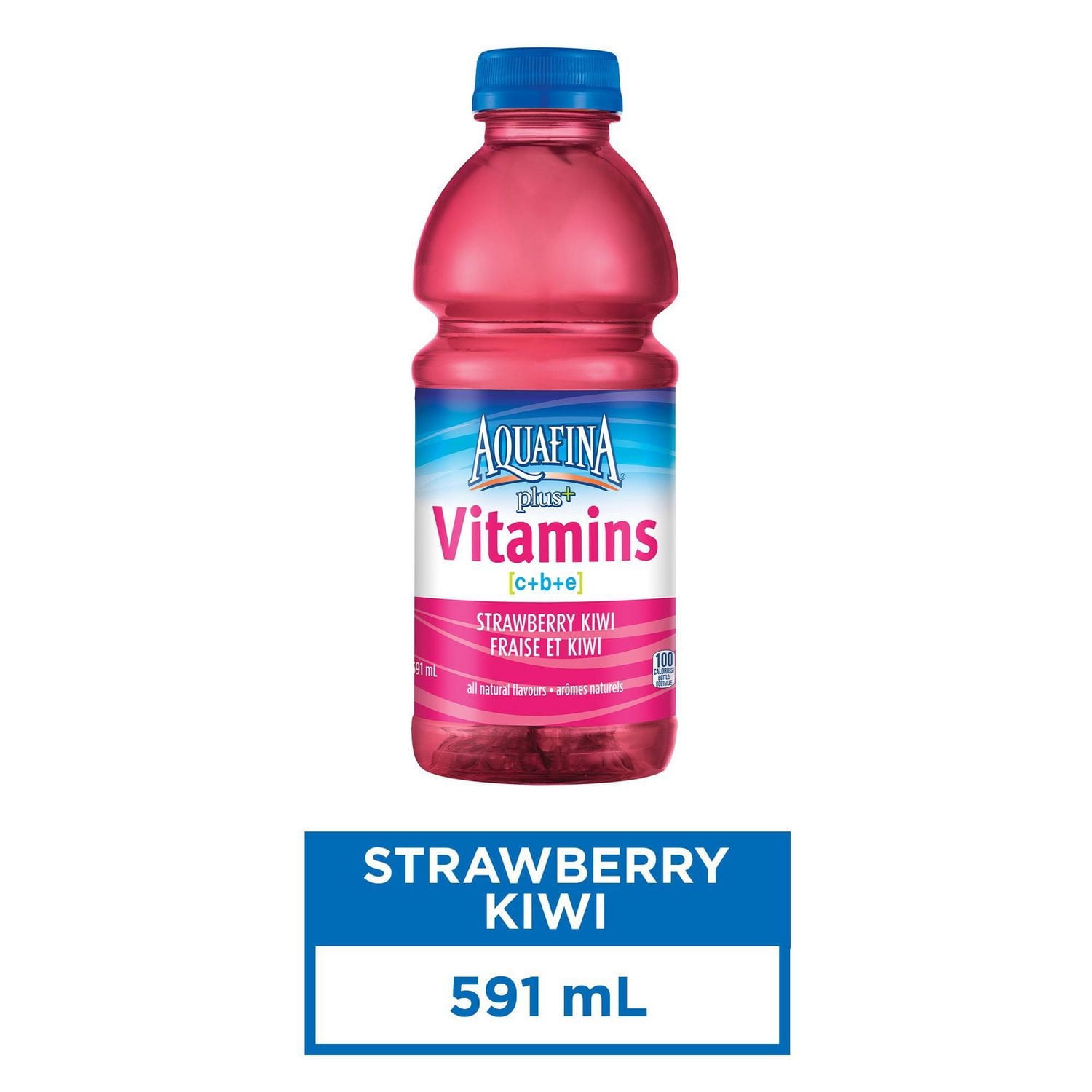 Aquafina Plus+ Vitamines Fraise Kiwi 591 mL, Bouteille