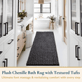 thumbnail image 2 of ComfiTime Bathroom Rugs, 24 x 70 in, 2000GSM Thick Slip-Resistant Chenille Bath Mat for Tub, Shower & Bathroom Floor, Machine Washable, Ultra Absorbent, Small or Long, White, Black, Gray, Blue, Brown, 2 of 9