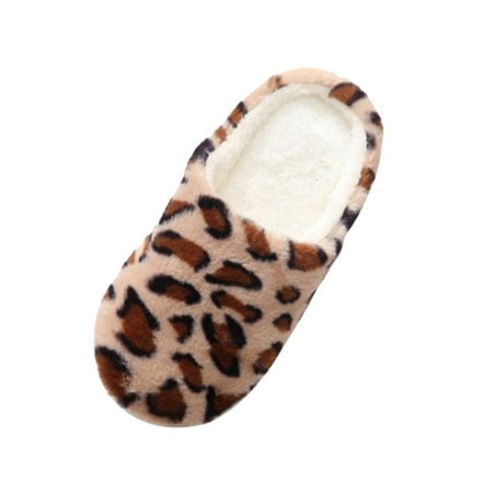 

1 Pairs Winter Keep Warm Plush Velvet Soft Cotton Slippers Silent Soft-soled Fur Slippers Floor Shoes COFFEE 36-37