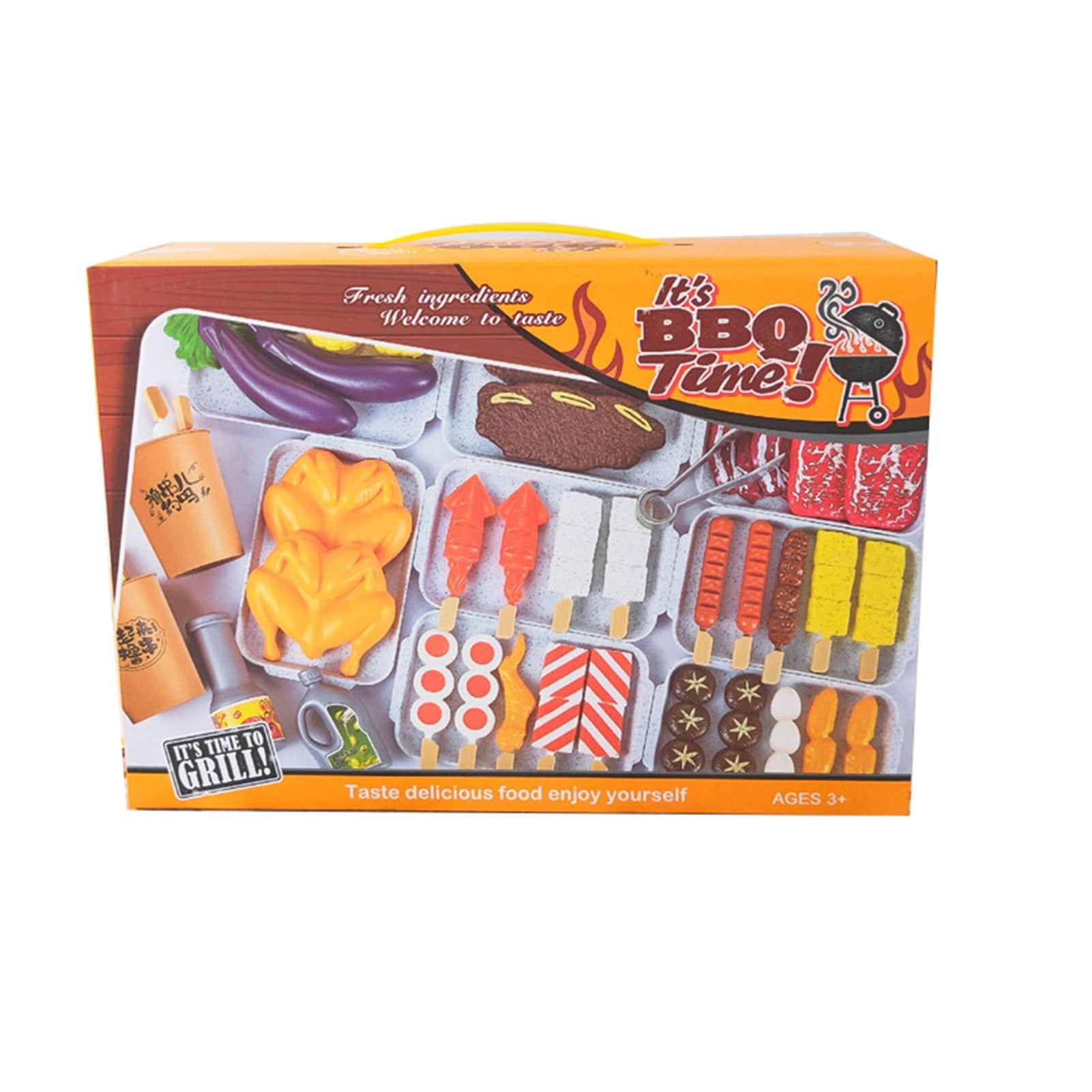 55Pcs Bbq Simulation Children'S Toy Set Barbecue Set Carbon Oven