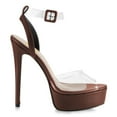 thumbnail image 2 of FSJ Women Sexy Peep Almond Toe Transparent Strap Sandals Platform Buckle Stiletto High Heels Party Banquet Date Shoes Size 8 Sienna, 2 of 5