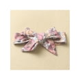 thumbnail image 5 of Chollius Infant Baby Girl 3Pcs Sets Letter Short Sleeve Tops Floral Print Flare Pants/Ruffled Shorts Bow Hairband Summer Outfits, 5 of 9