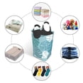 thumbnail image 5 of YFYANG 50L Foldable Laundry Hamper, Waterproof Oxford Fabric Abstract Leaf Texture Laundry Bag Laundry Baskets, 5 of 6