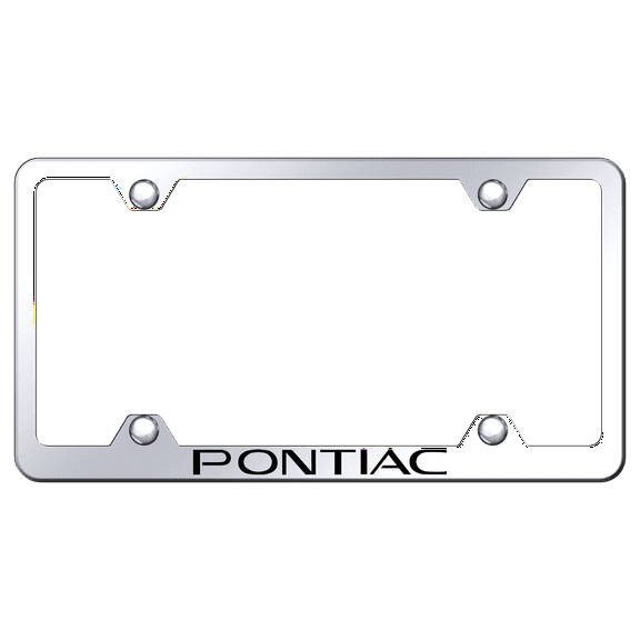 Pontiac Laser Etched Logo Wide Body License Plate Frame (Chrome)