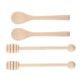 thumbnail image 3 of HIAKDOFT 4PCS Light Yellow Wooden Honey Dipper Sticks for Easy Dispensing and Mixing, Plastic for Drinks, 3 of 8