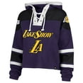 thumbnail image 2 of Women's '47 Purple Los Angeles Lakers 2024/25 City Edition Superior Cropped Lace-Up Pullover Hoodie, 2 of 3