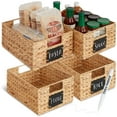 thumbnail image 1 of Best Choice Products Juego de 4 cestas de despensa de jacinto de agua de 9 x 12 pulgadas, organizadores de cocina tejidos con etiqueta de pizarra, marcador de tiza, natural, 1 of 1