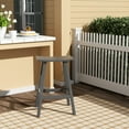 thumbnail image 2 of FADINGFREE 29" Outdoor Saddle Seat Bar Stool, HDPE Plastic Patio Bar Stool, Gray, 2 of 6