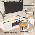 thumbnail image 2 of BOSSIN Fireplace TV Stand with 36" Electric Fireplace for Living Room,LED Light Entertainment Center,2 Tier TV Console Stand for TVs Up to 80", 2 of 7