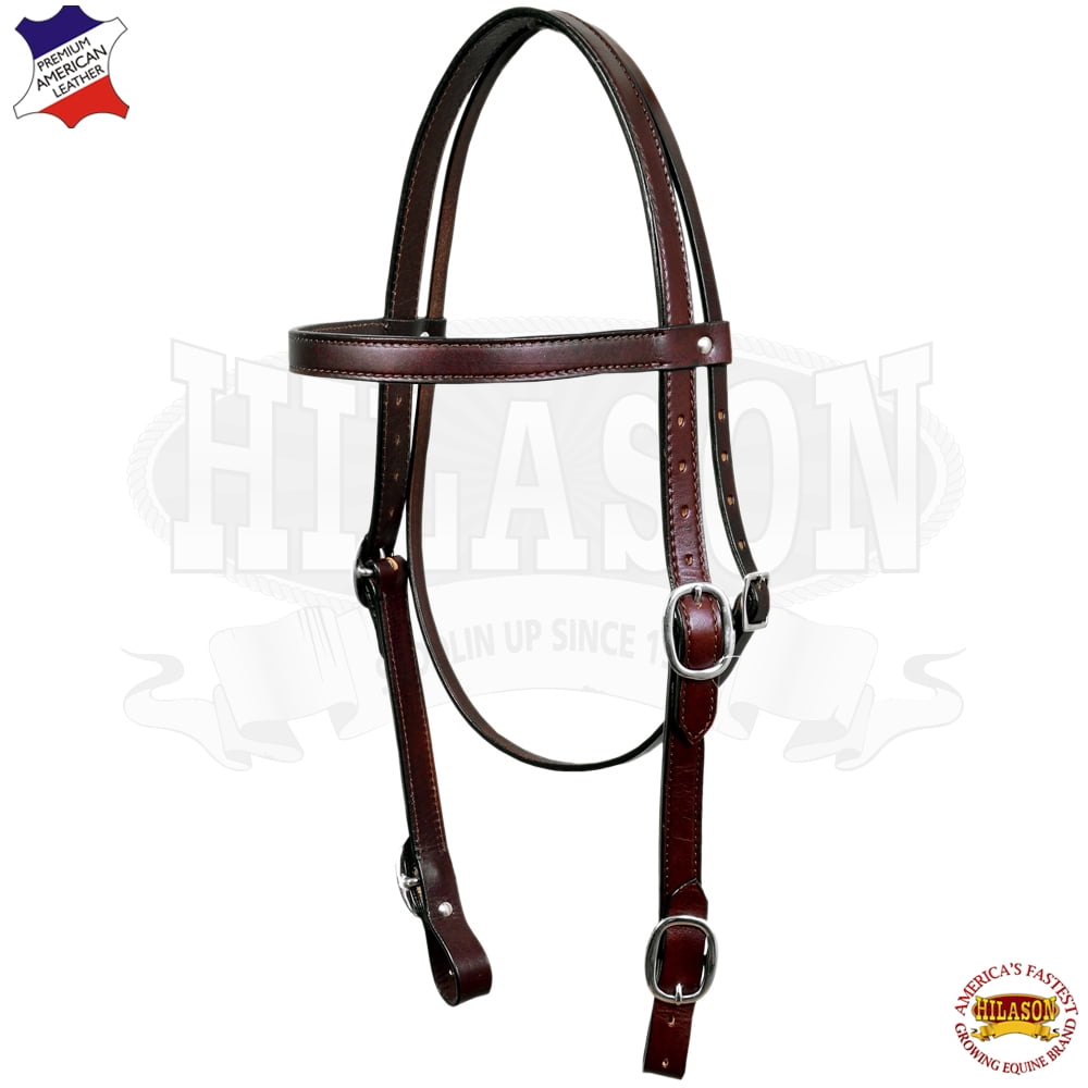 C-F-HS Western Horse Headstall Tack Bridle American Leather Draft Oversize Brown