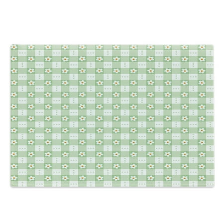 

Abstract Cutting Board Daisy Chamomile Petals Textured Striped Background Picnic Kitchen Spring Image Decorative Tempered Glass Cutting and Serving Board Large Size Mint Green by Ambesonne