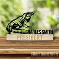 thumbnail image 3 of Craftnamesign Custom Wooden Iguana Desk Name Plate, Lizard Metal Nameplate, Iguana Desk Nameplate, 3 of 5