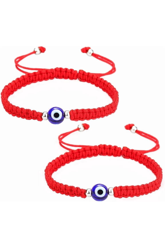 8mm 10mm Black Red String Evil Eye Bracelet Mal De Ojo Kabbalah Amulet Nazar for Family Couple Bestfriend Women Men Girls Boys