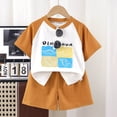 thumbnail image 2 of Akiihool Short Sets Toddler Boy 2 Piece Outfits Vacation Toddler Baby Boy Clothes Short Sleeve Top Shorts Cute Summer Outfit Set (Yellow,4-5 Years), 2 of 4