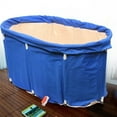 thumbnail image 3 of NSHIZWAL Folding Bathtub, Blue, PVC, 29.5"x25.6", 200L Freestanding Ice Bathtub, 3 of 14