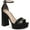 Black Satin, variant on Sam Edelman Ninette Silver Embellished Strap Buckle Ankle Block Heel Sandals (SILVER, 8.5)