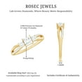 thumbnail image 6 of Rosec Jewels Lab Diamond Anniversary Ring for Women (Ef-Vs Quality) - Princess Cut Diamond 3 Stone Ring, 10K Yellow Gold, US 9.00, 6 of 7