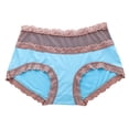 thumbnail image 4 of Panties for Women,Plus Size High Waist Panties with Elegant Lace Comfortable Solid Color Briefs,Womens Underwear,E,XL, 4 of 4