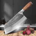 thumbnail image 1 of Cuchillo de carnicero de 8 pulgadas, cuchillo de carnicero y verduras MDHAND, acero inoxidable alemán de alto carbono, cuchillos de chef de cocina con mango ergonómico para el hogar, la cocina y el, 1 of 8