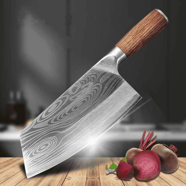 Cuchillo de carnicero de 8 pulgadas, cuchillo de carnicero y verduras MDHAND, acero inoxidable alemán de alto carbono, cuchillos de chef de cocina con mango ergonómico para el hogar, la cocina y el